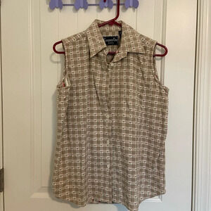Vintage Company One women’s sleeveless button down shirt — petite‎ large